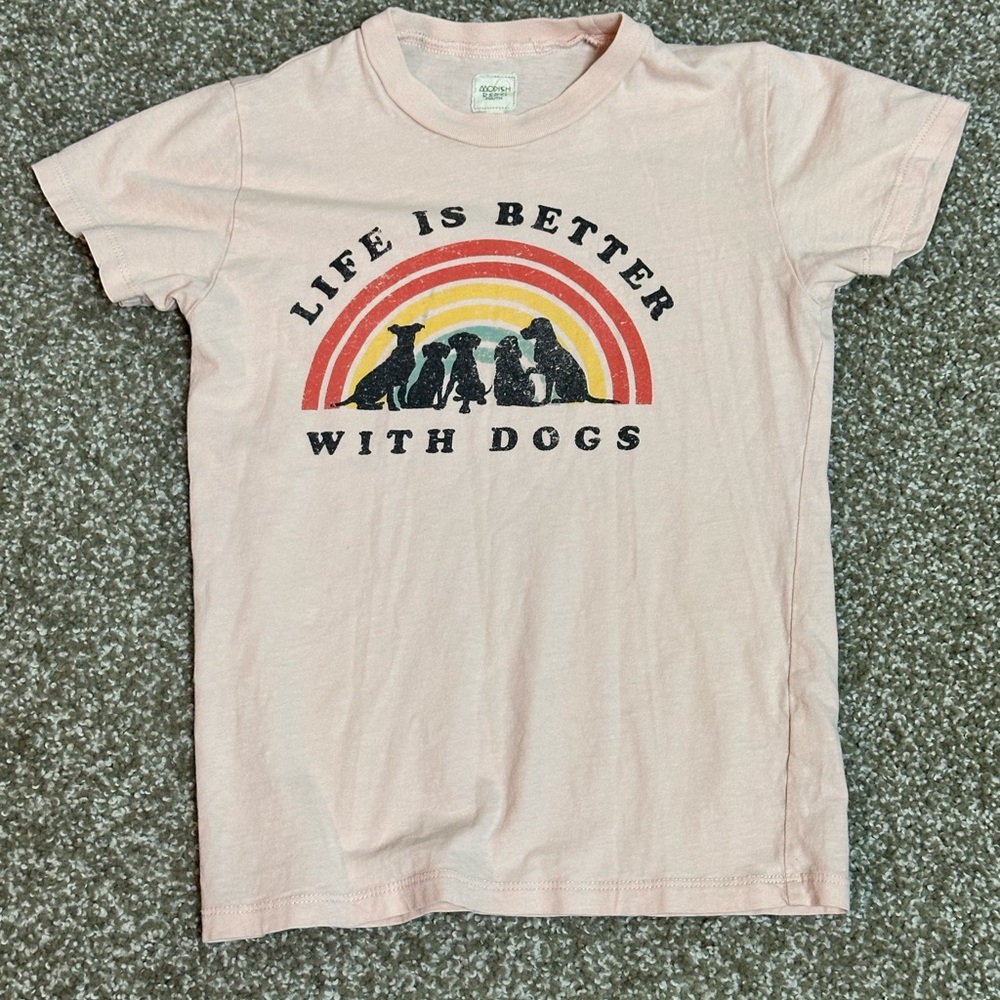 Modish Rebel "Life is Better with Dogs" Graphic T-Shirt Youth Small EUC